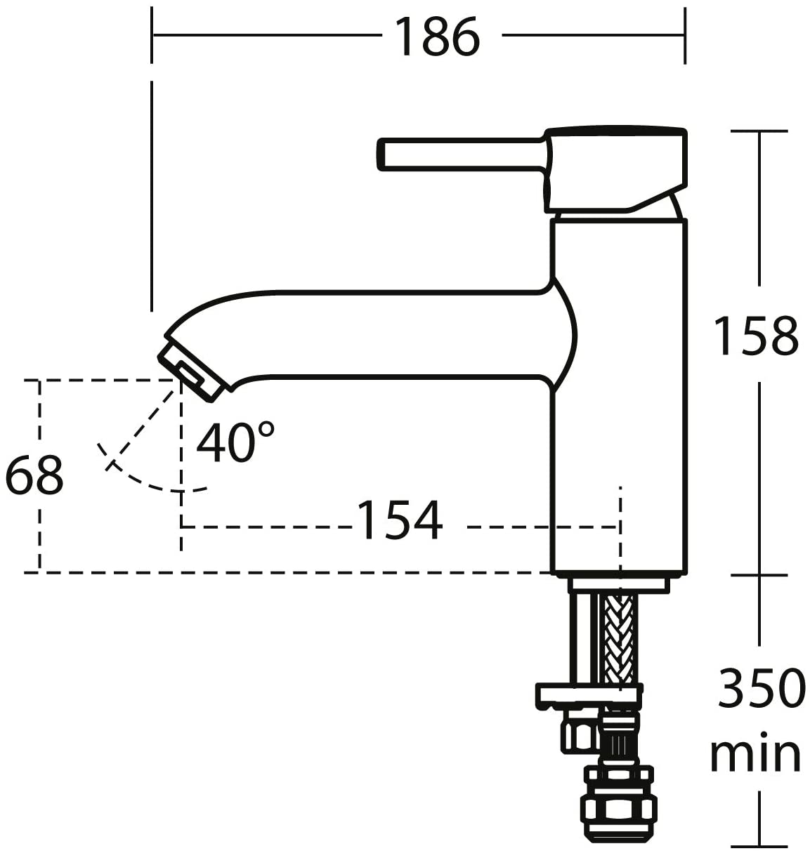 Ideal Standard BC190AA Ceraline one tap Hole Bath Filler, Chrome