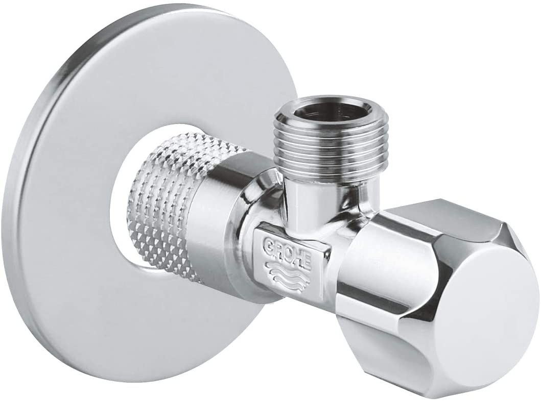 GROHE safety technology - angle valve wall connection 1/2 inch, outlet 1/2 inch, with grease chamber and double O-ring seal 22032000