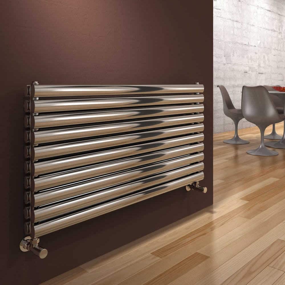 Reina Artena Stainless Steel Horizontal Designer Radiator 590mm x 600mm Double Panel Polished