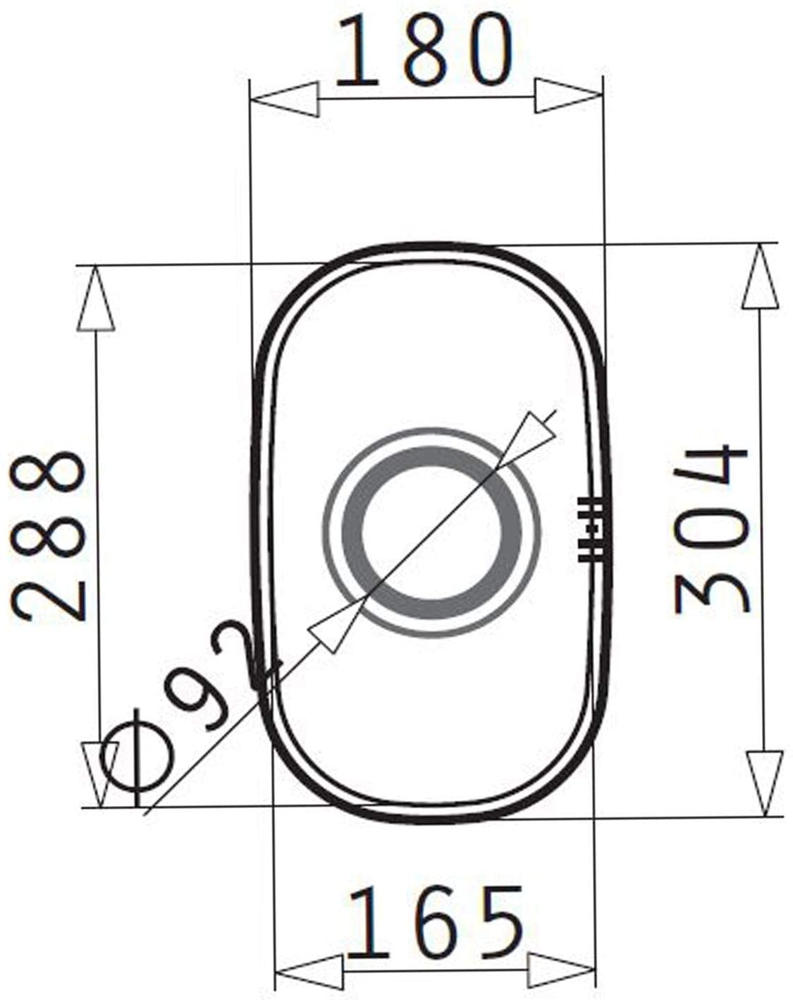 Narrow stainless steel base basin 18 cm, 1 basin for base cabinet width 30 cm.