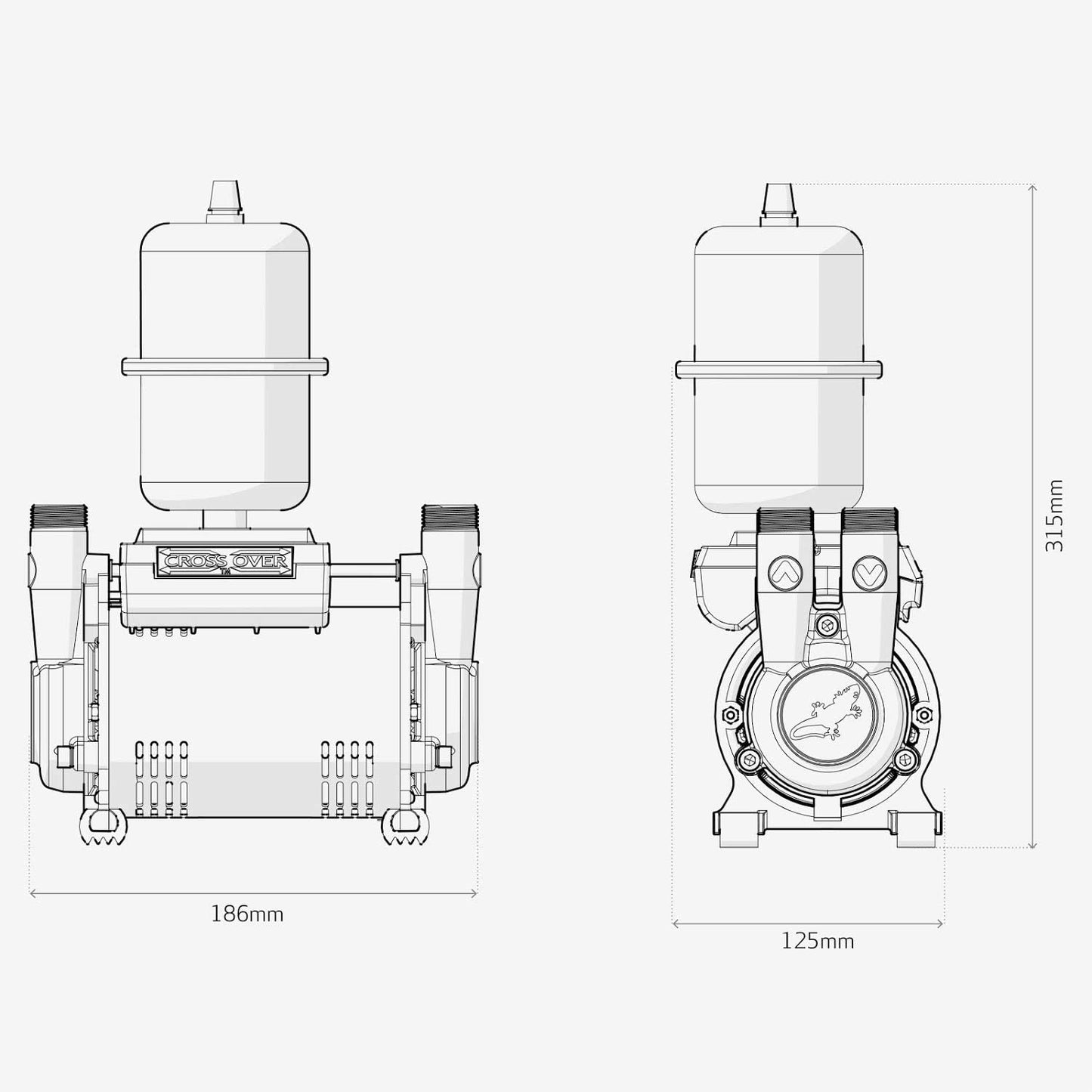 Salamander CTFORCE 20TU 2.0 Bar Brass Twin Impeller Shower Pump Negative Head