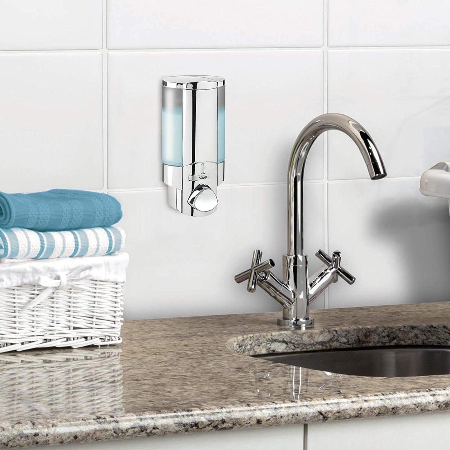 Aviva 76140-1 Single Bottle Shower Dispenser, Chrome