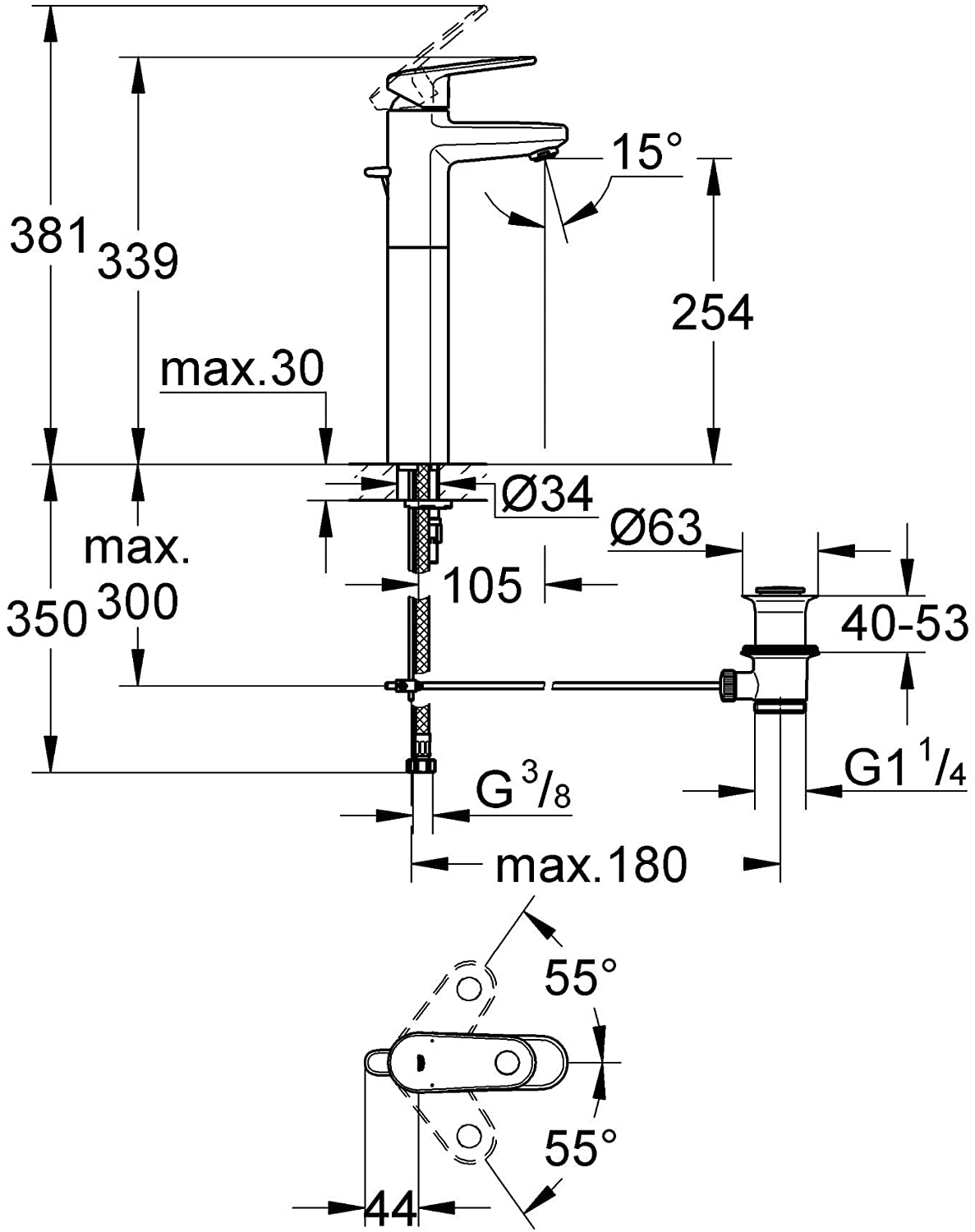 GROHE Europlus Basin Mixer Tap
