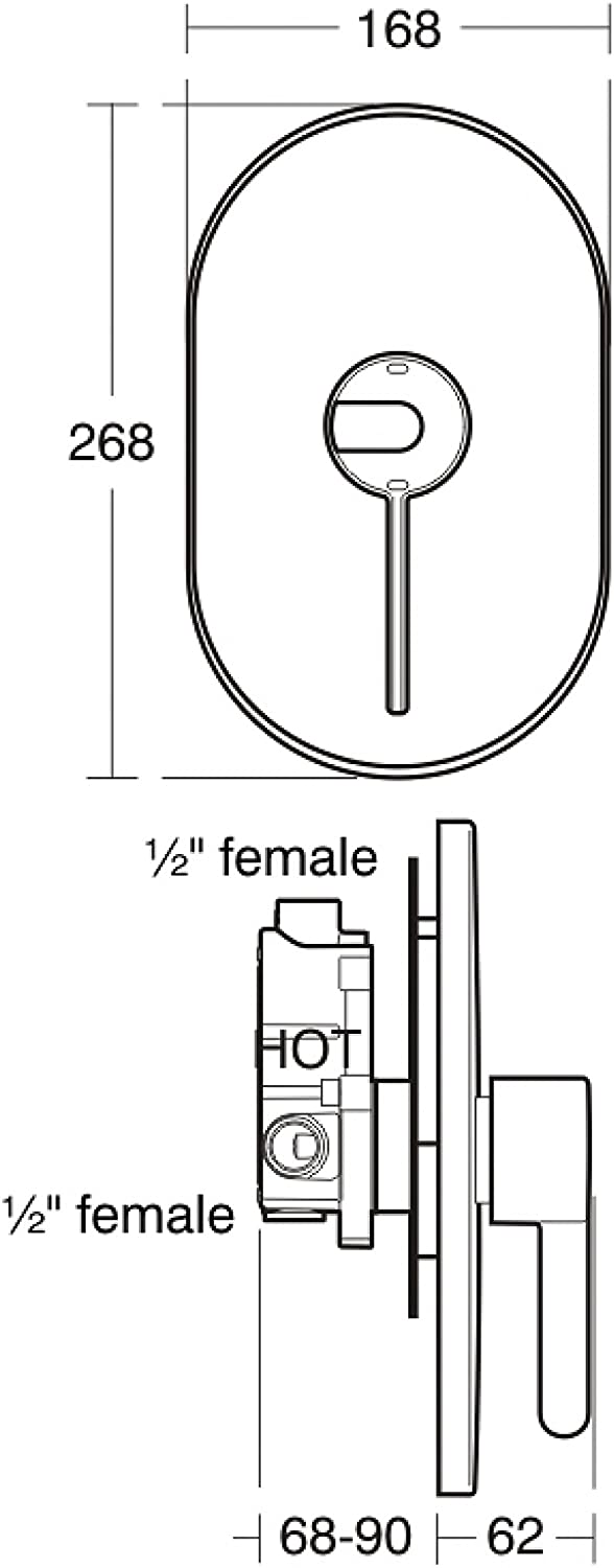 Armitage Shanks A4129AA Contour 21 built-in sequential shower