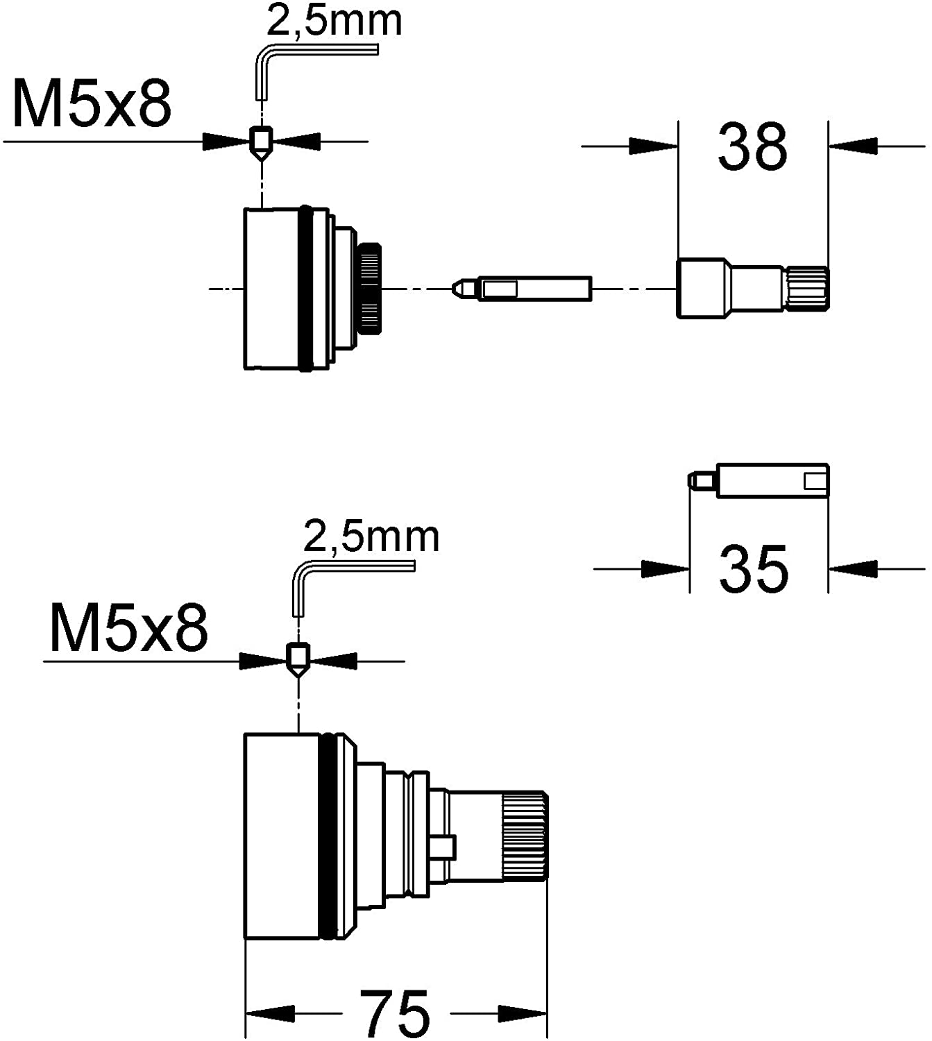GROHE 47781000 | Extension Set | 27.5 mm