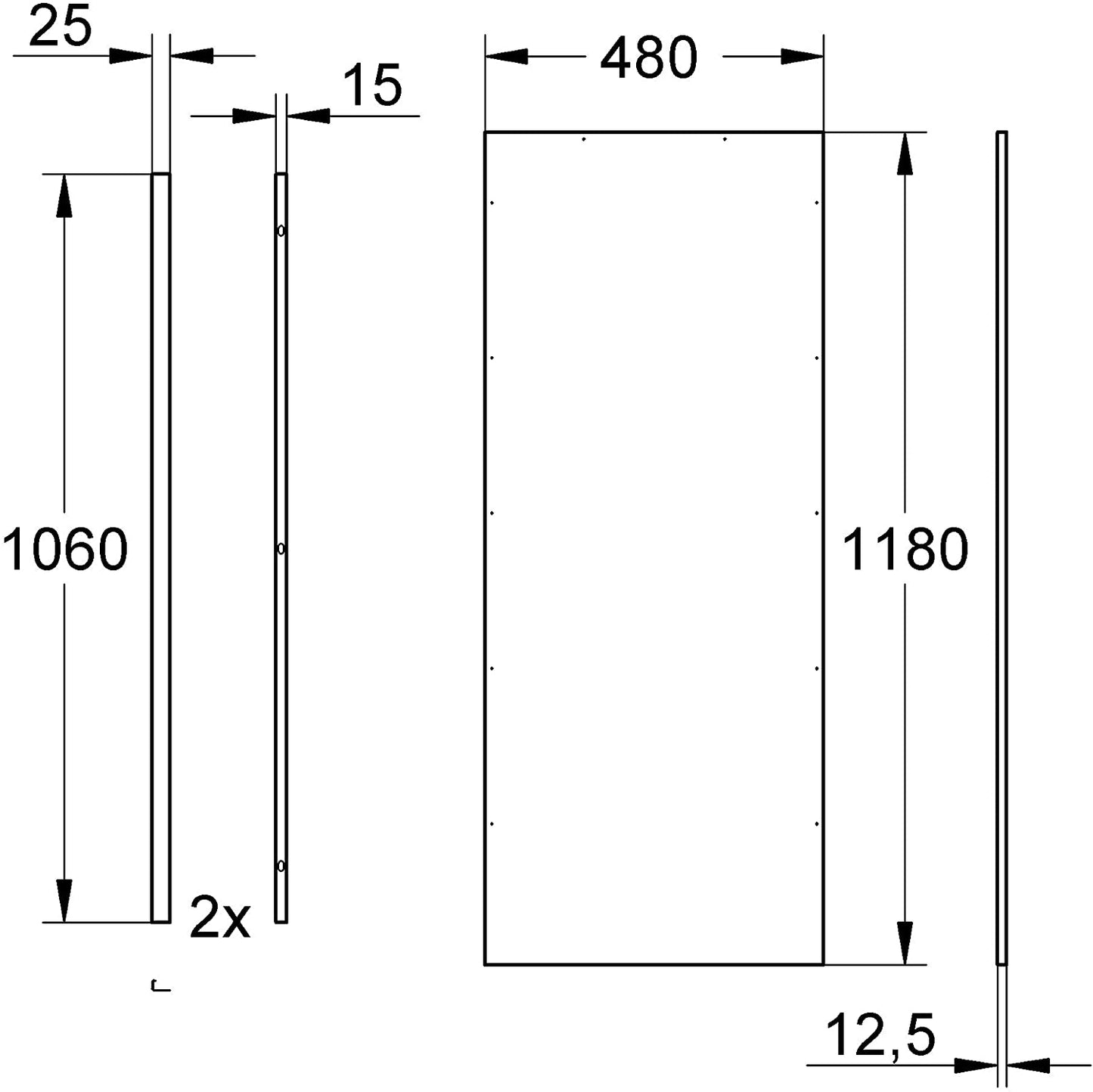 Grohe 38630001 Rapid SL Verkleidung 1180 x 480 x 12.5 mm x 113 cm