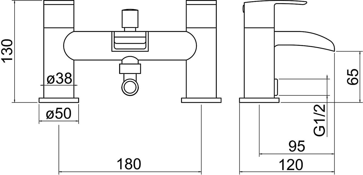 Trisen Merion TT304 Two Lever Bath Shower Mixer Kit