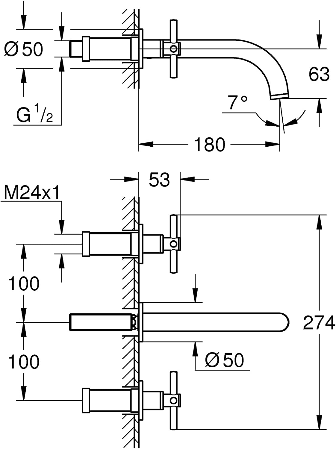 Grohe Atrio Bathroom Tap 2-Hole Basin Mixer Tap
