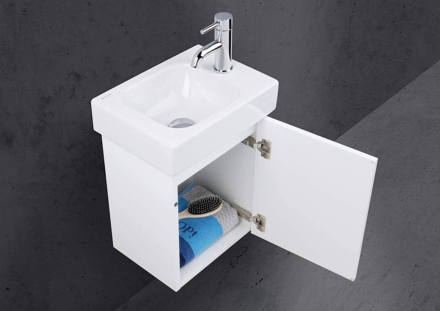 Keramag Waschtisch iCon xs, AblageflÌÎÌ__che links, 530x310mm weiÌÎÌ_í»(alpin)