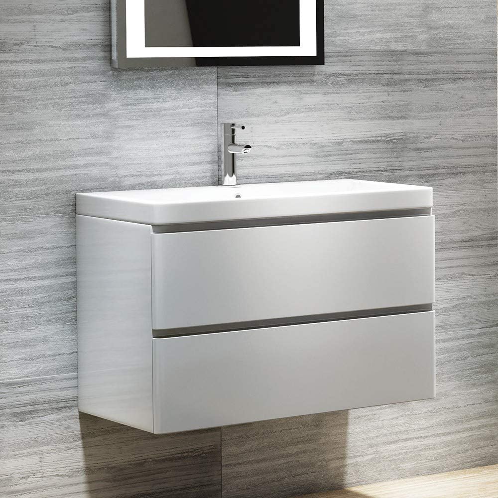 Synergy Linea 800mm White Wall Unit