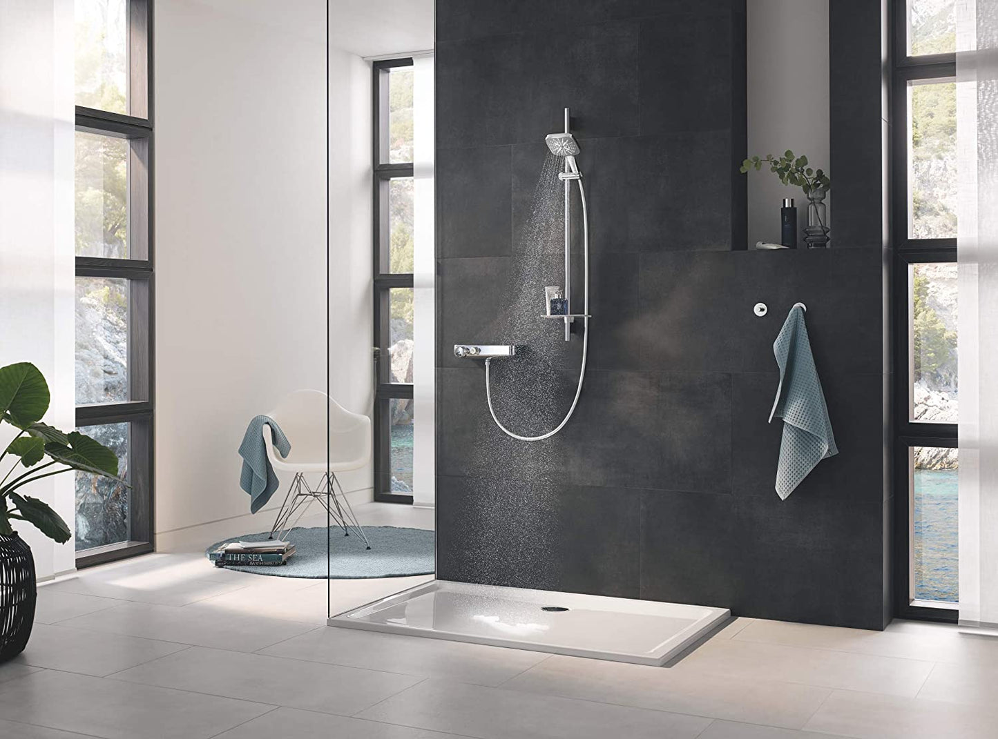 Grohe Rainshower 130 SmartActive Cube 26582000 Shower Head 3 Jet Types Chrome