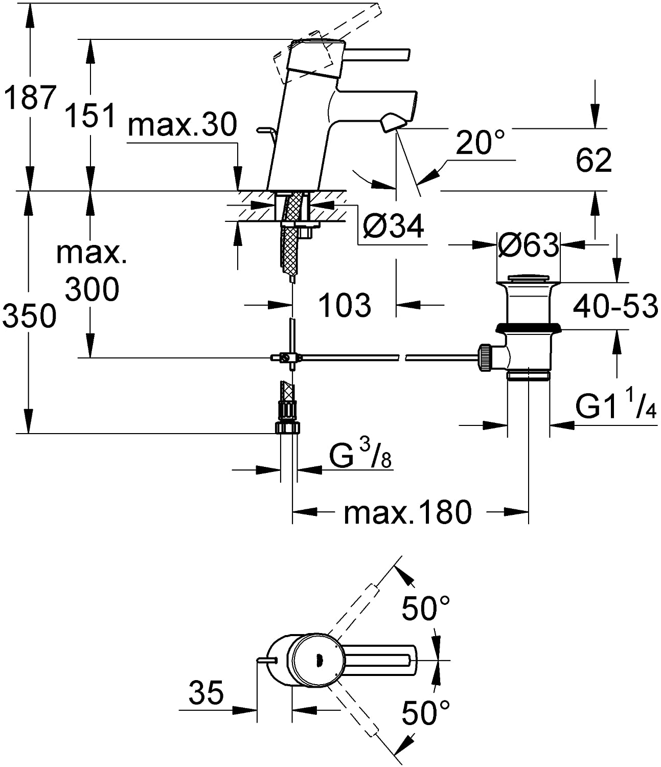 GROHE 3220210L | Concetto Basin Mixer Tap