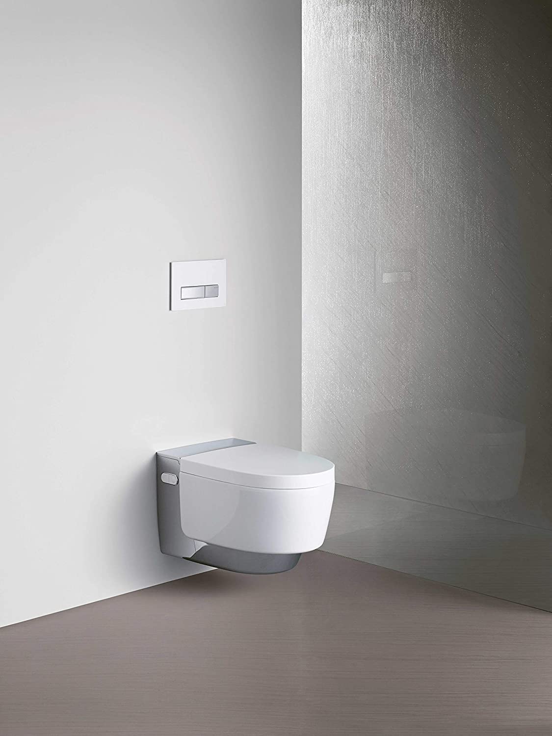Geberit AquaClean Mera Comfort Complete WC system, flush-mounted, wall-mounted WC, colour: High-gloss chrome-plated - 146.210.21.1