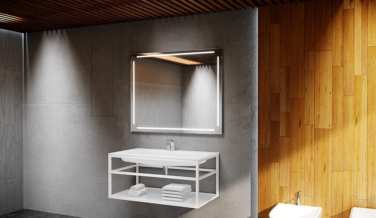 Speculo A1008 1000 x 800 mm Rectangular Illuminated Mirror, with Demister Pad.