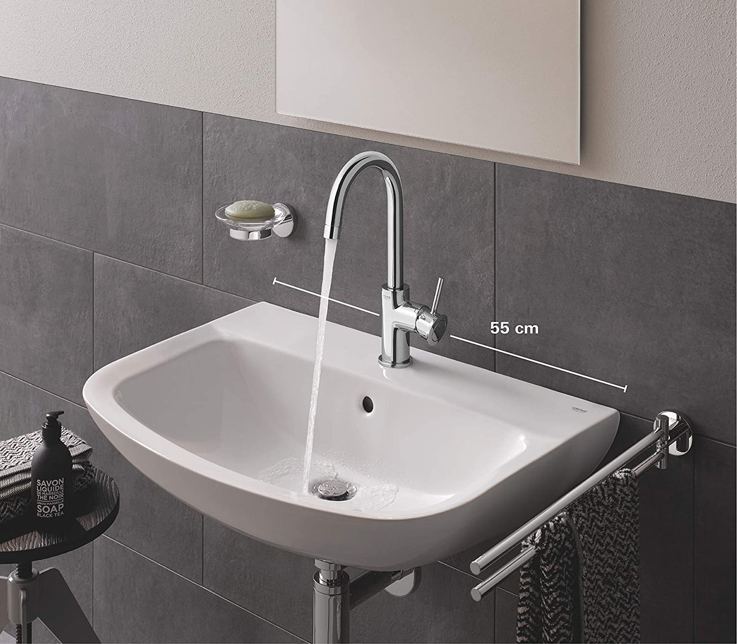 Grohe BAU Ceramic | Bathroom Ceramicí«Ì_Ì_ÌÎ̝ÌÎ̥ Washbasiní«ÌÎ_65í«ÌÎ_cm + Grohe Drain Trap