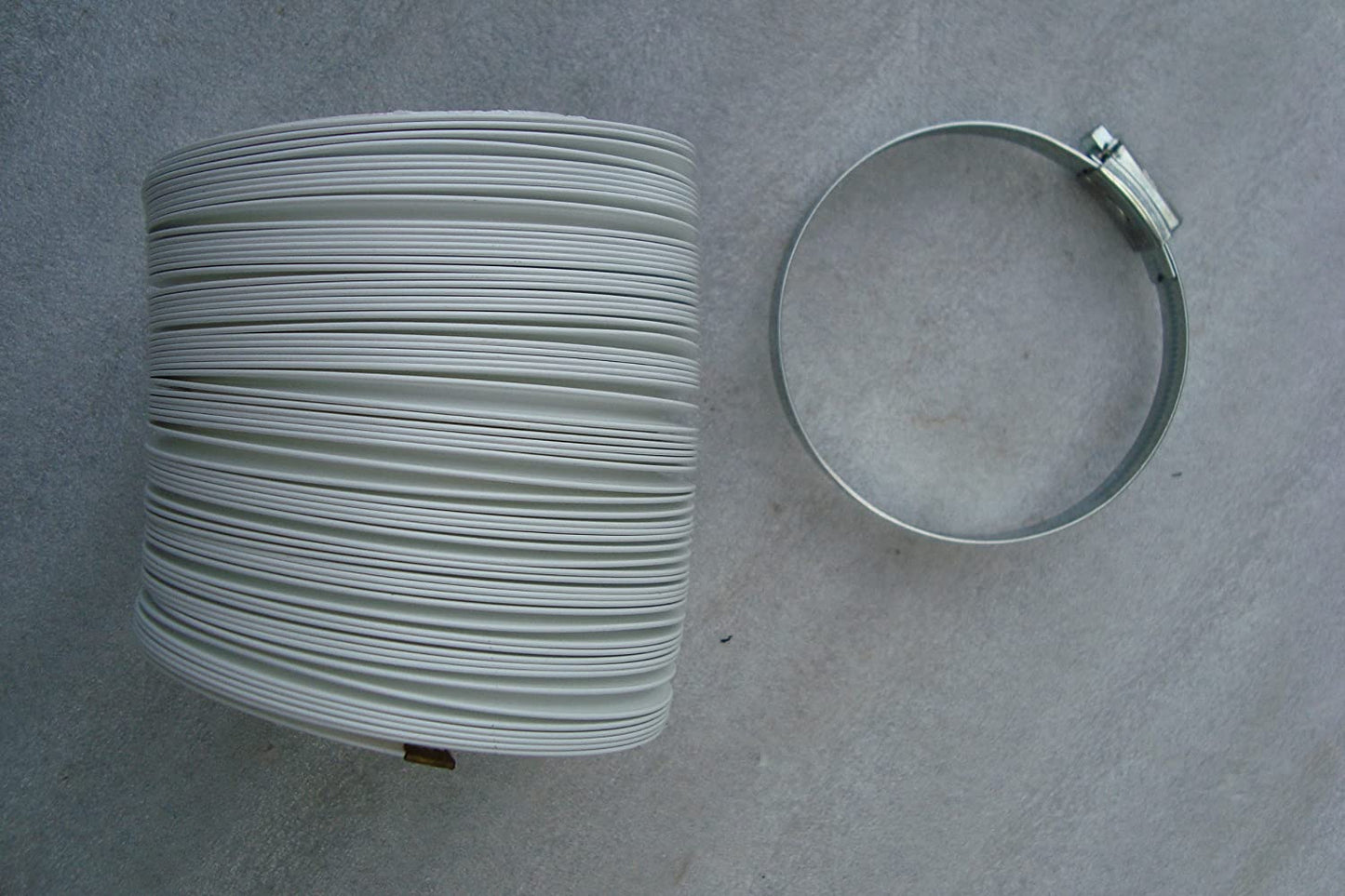 Flexible Round hose pipe & hose clip for Extractor 100mm diameter 1 mtr long White