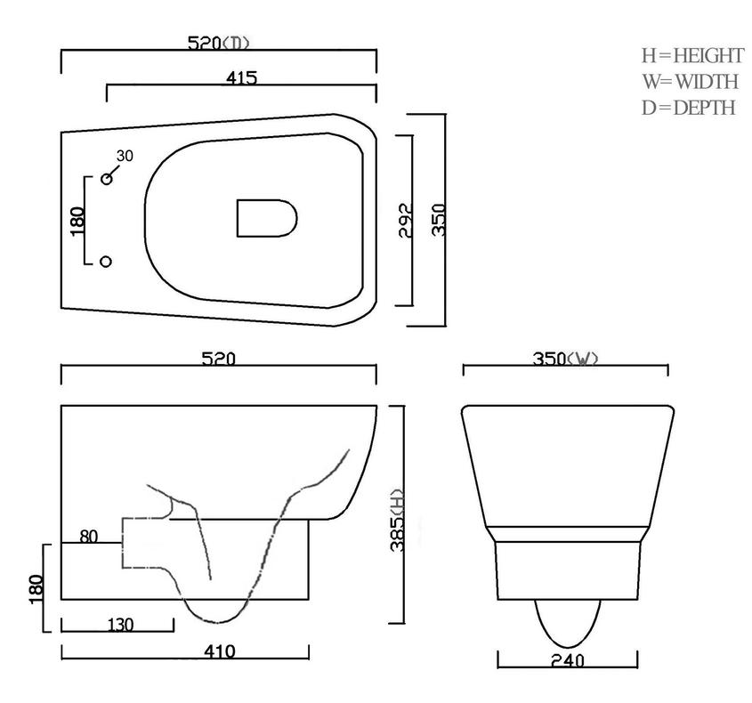 Wall Hung Pan (Product Code: NCR340)
