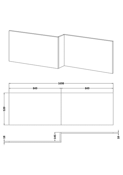 Hudson Reed 1700mm Shower Bath Front Panel