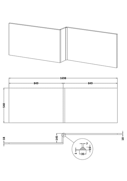 Hudson Reed 1700mm Shower Bath Front Panel