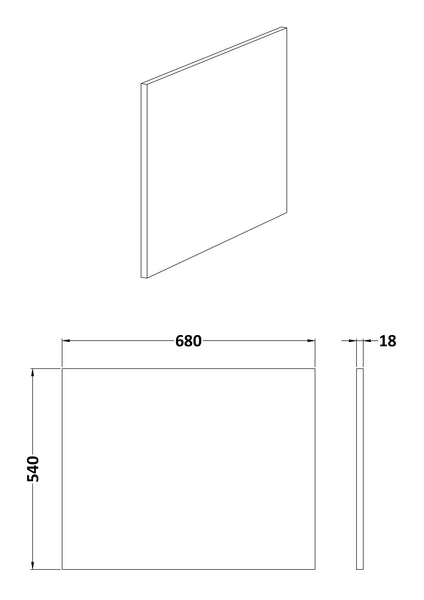 Hudson Reed 700mm Shower Bath End Panel