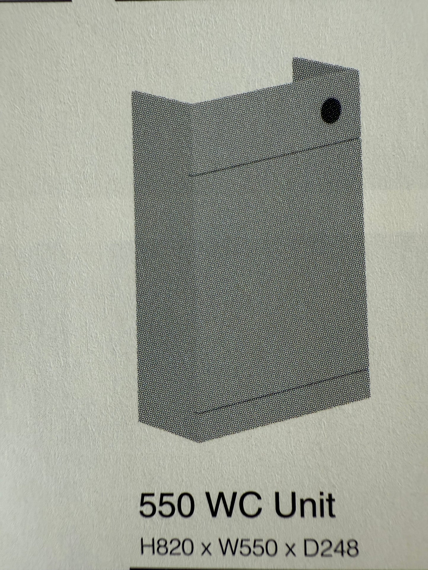 AQUADART L SHAPED 550MM GREY SLIMLINE WC UNIT