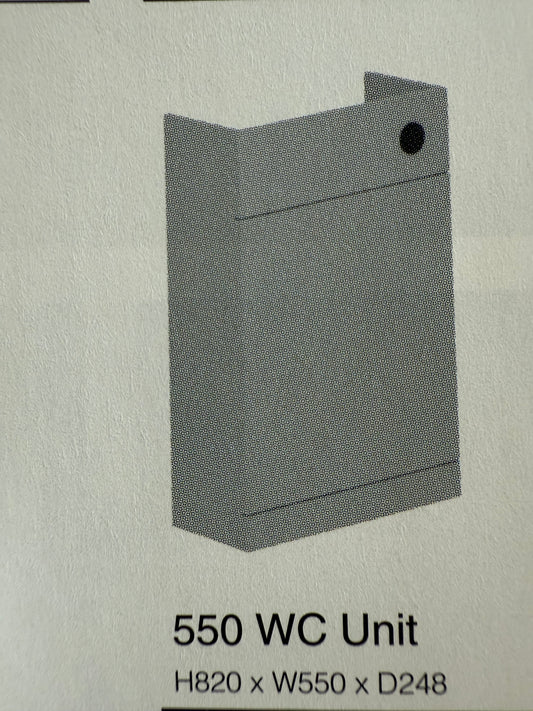 AQUADART L SHAPED 550MM GREY SLIMLINE WC UNIT