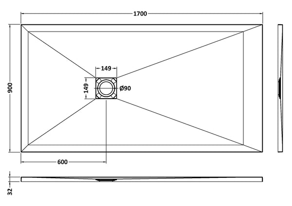 NUIE Rectangular Shower Tray 1700 x 900mm