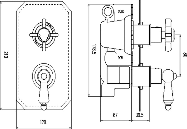 NUIE Twin Thermostatic Shower Valve