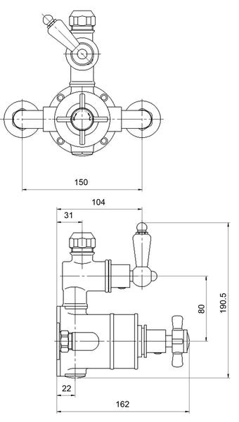 NUIE Twin Thermostatic Shower Valve