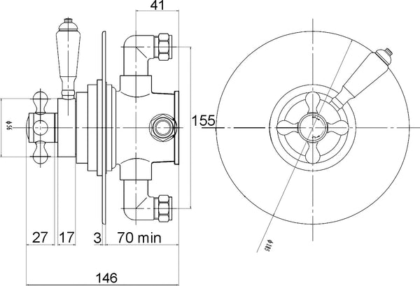NUIE Dual Thermostatic Shower Valve