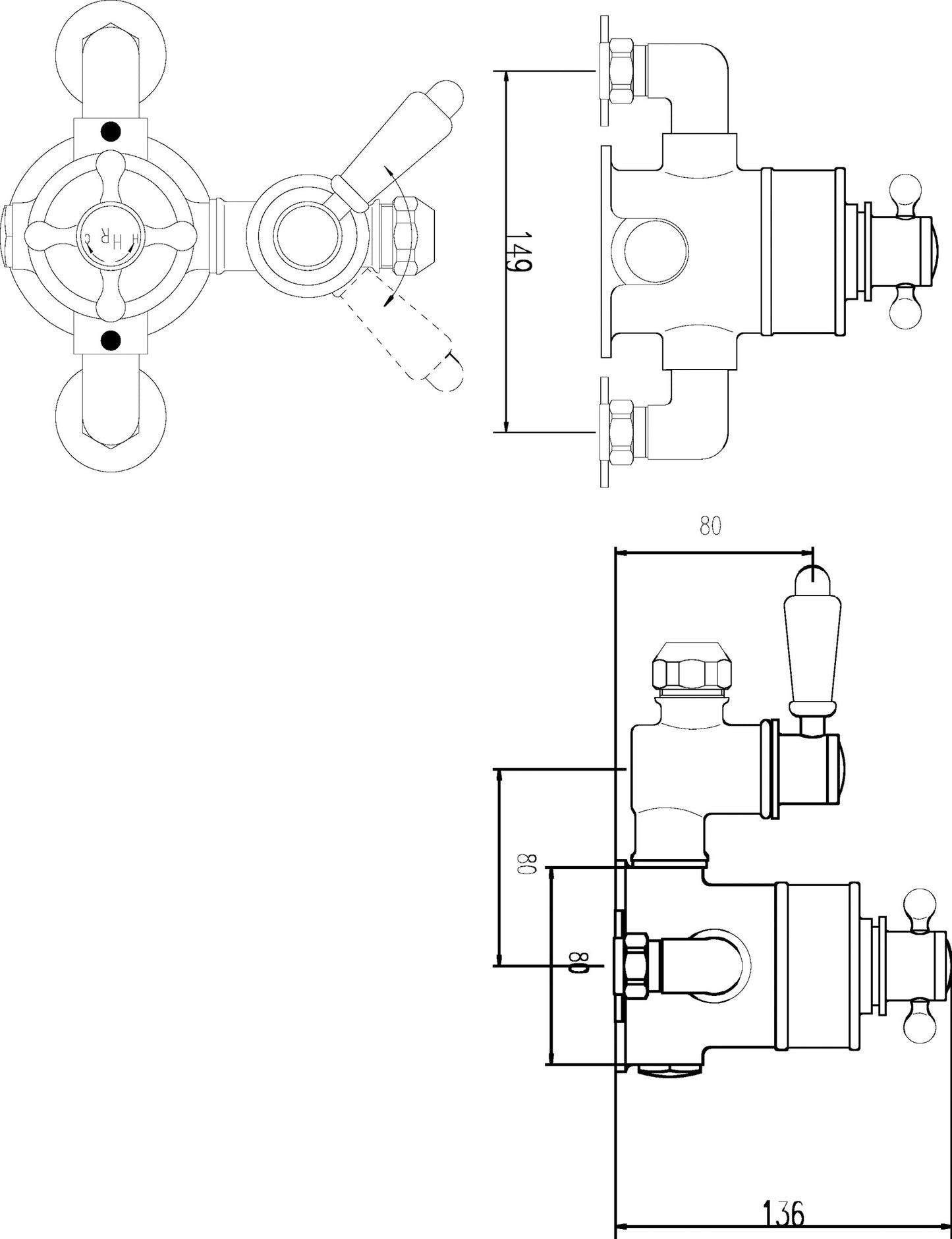 NUIE Twin Thermostatic Shower Valve