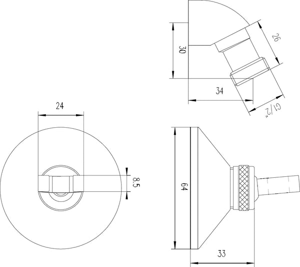 Hudson Reed Wall Bracket & Elbow