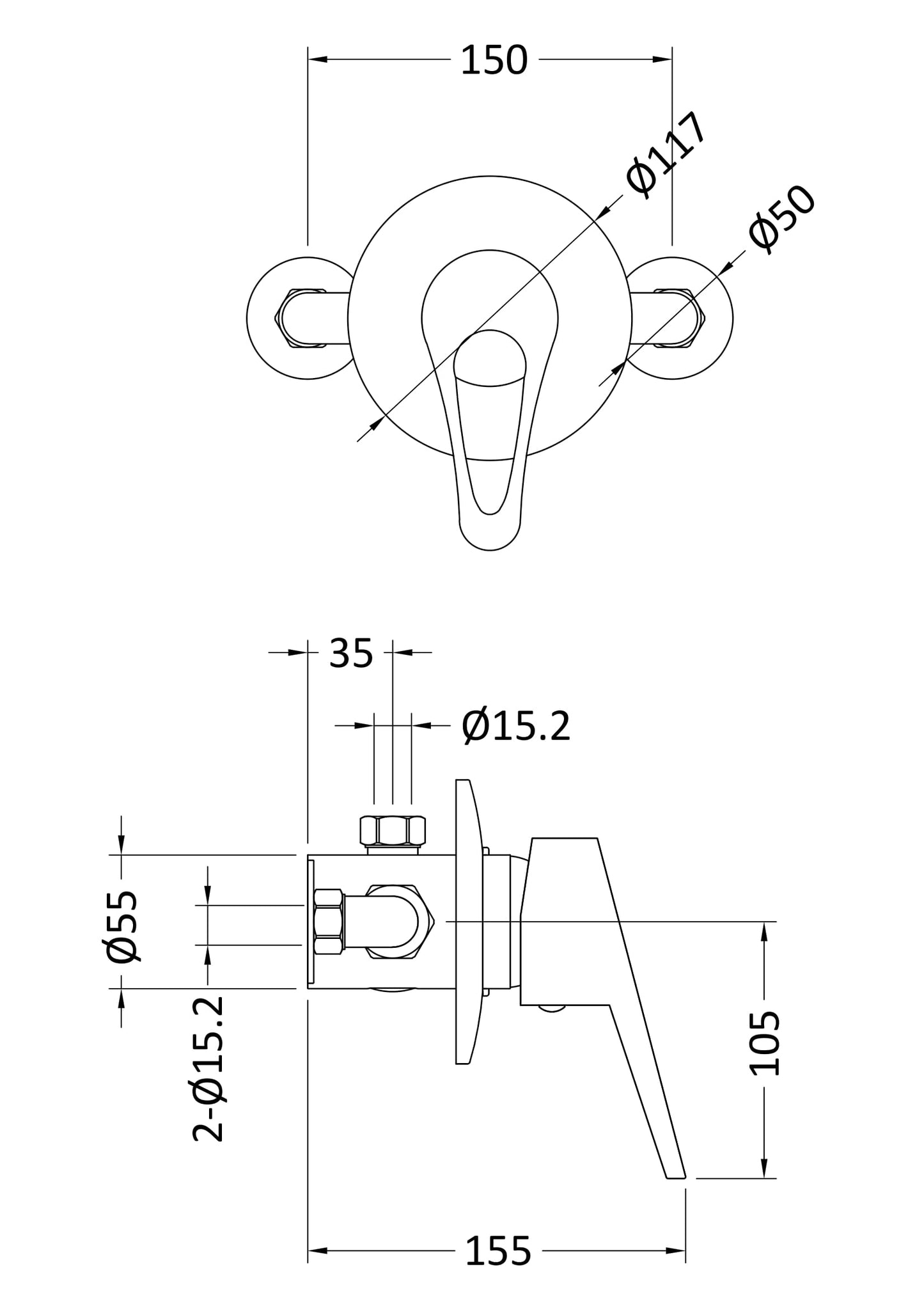 NUIE Concealed Or Exposed Shower Valve