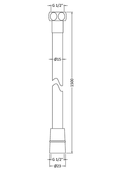 NUIE Smooth Silver Shower Flex
