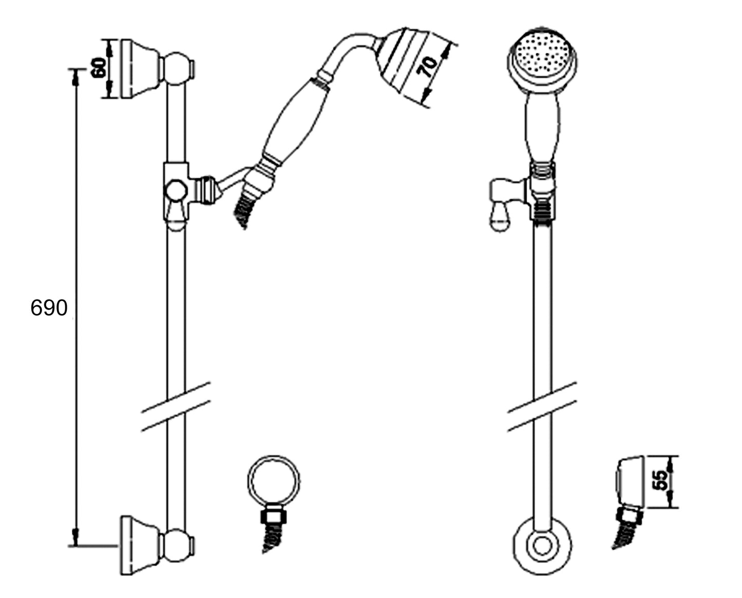Hudson Reed Slider Rail Kit