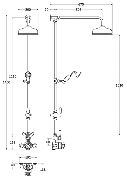 Hudson Reed Wall Mounted Thermostatic Shower Valve & Kit