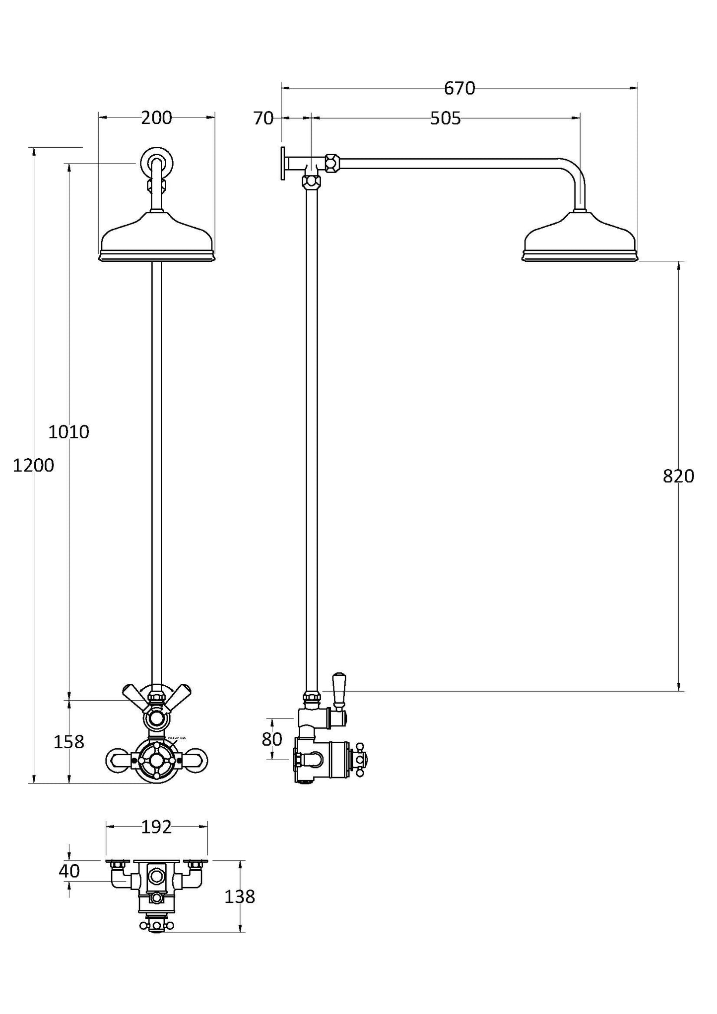 Hudson Reed Wall Mounted Thermostatic Shower Valve & Kit