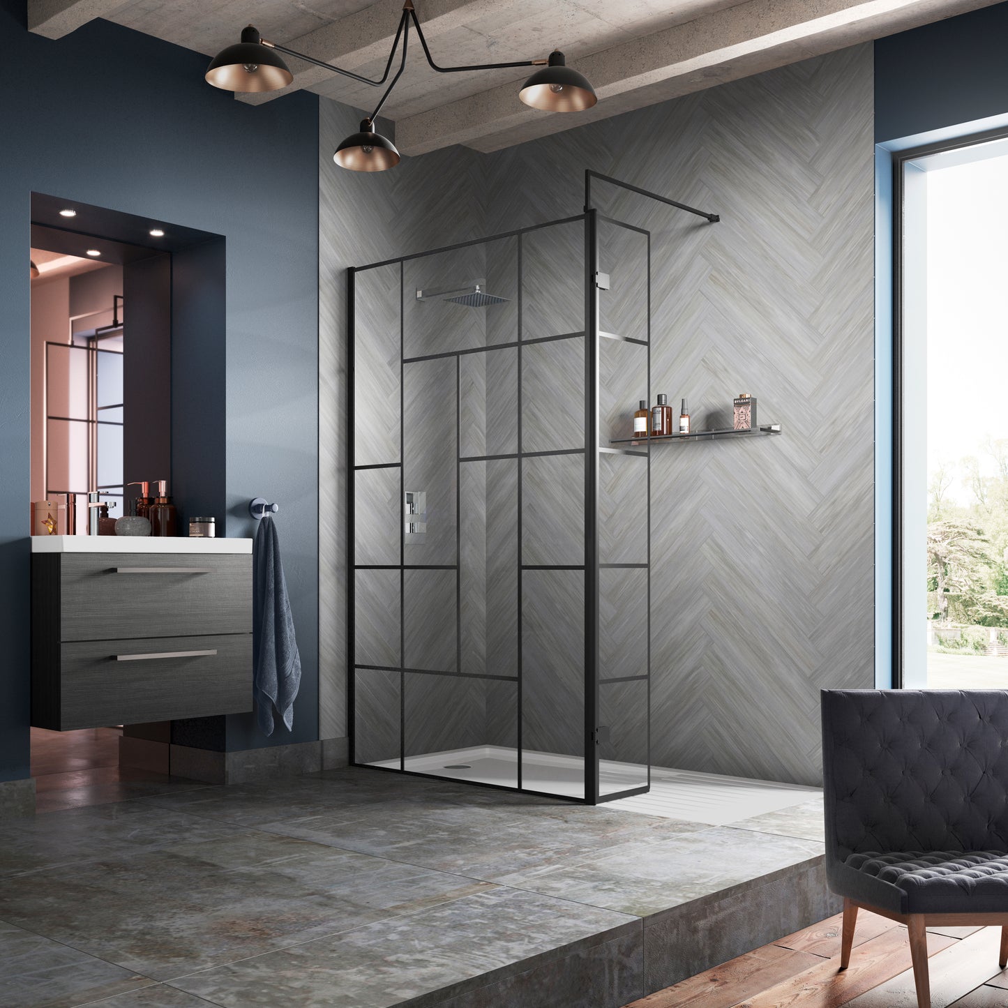 Hudson Reed 1200mm Abstract Frame Wetroom Screen