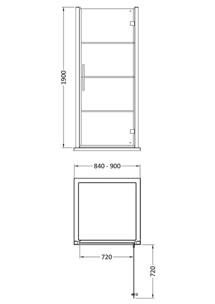Hudson Reed 900mm Hinged Shower Door