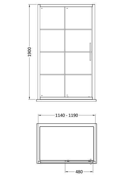 Hudson Reed 1200mm Sliding Shower Door
