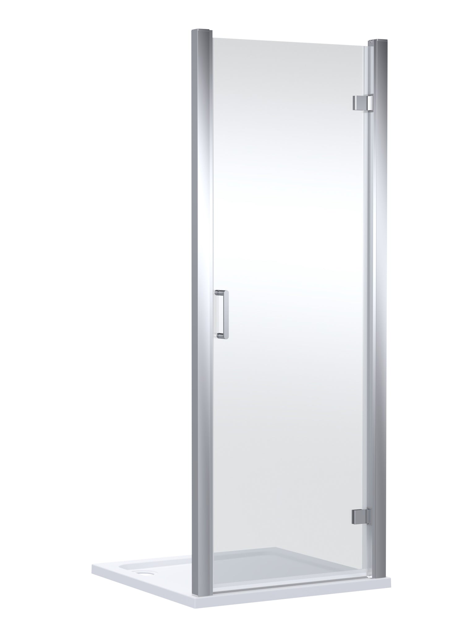 NUIE 800mm Hinged Shower Door- Chrome