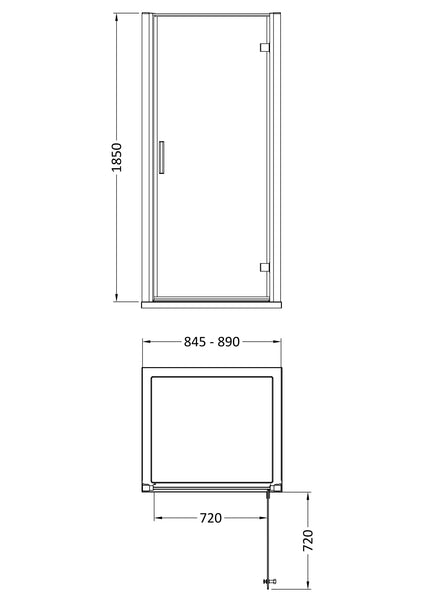 Hudson Reed Pacific 900mm Hinged Door