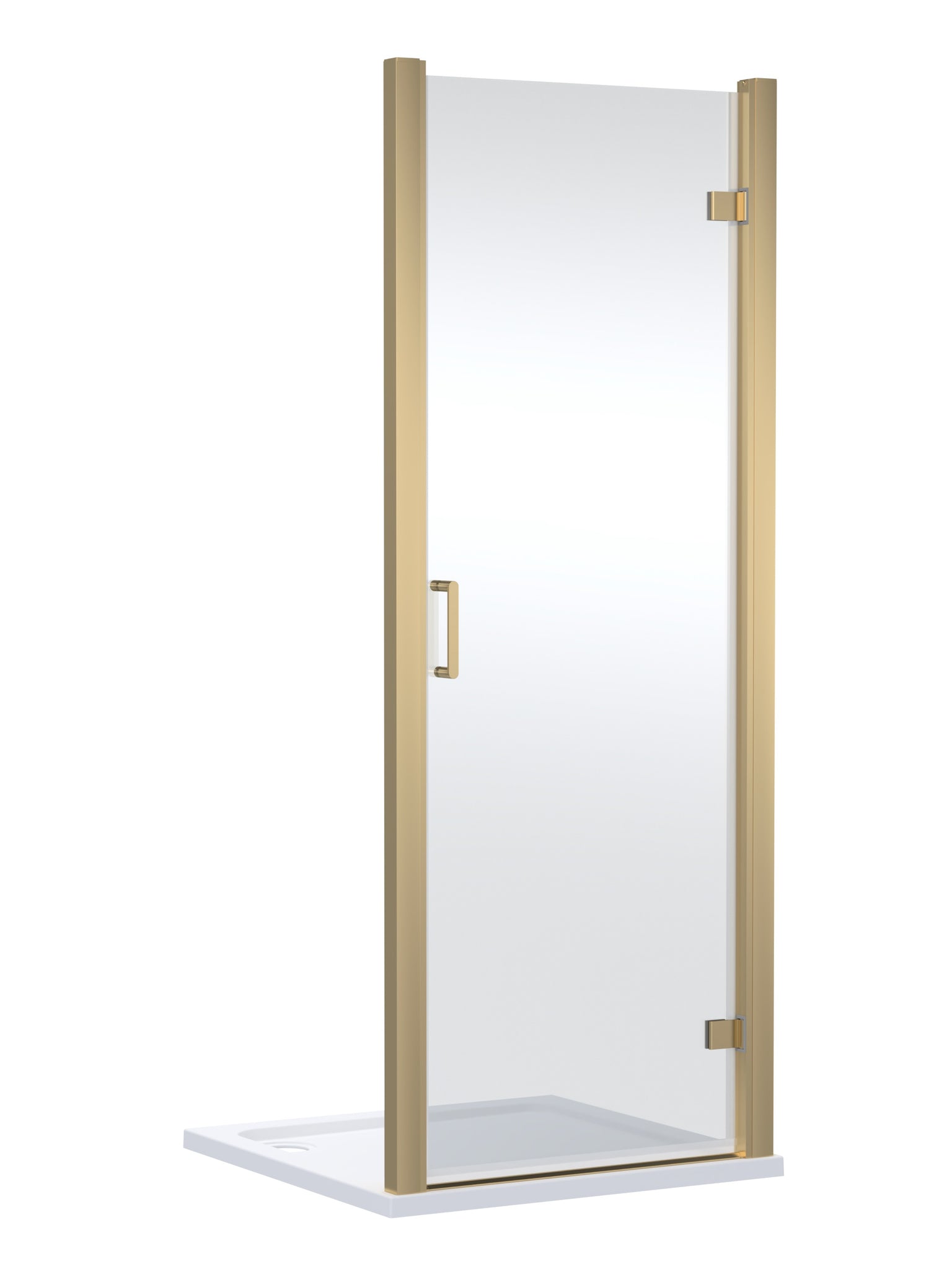 NUIE 900mm Hinged Shower Door- Brushed Brass