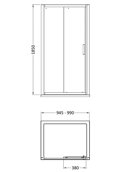Hudson Reed Pacific 1000mm Single Sliding Door