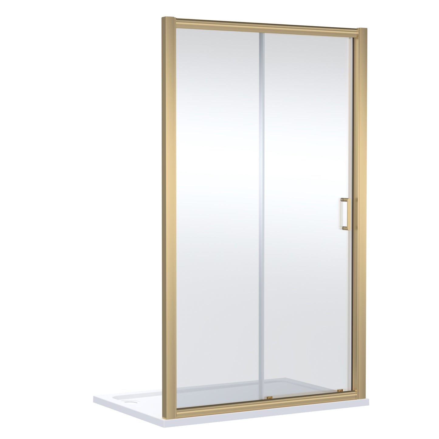 NUIE 1200mm Sliding Shower Door - Brushed Brass