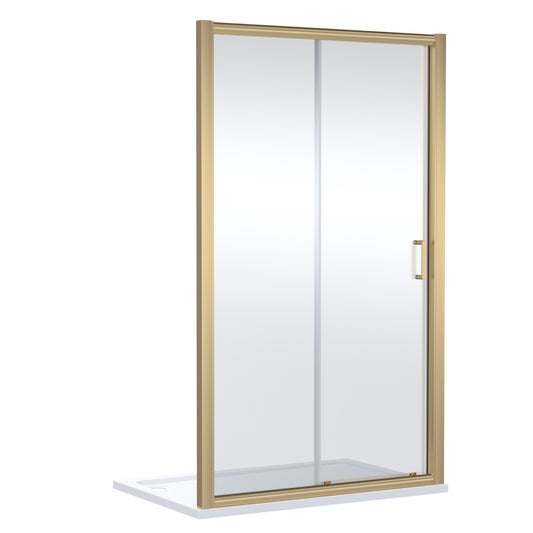 NUIE 1200mm Sliding Shower Door - Brushed Brass