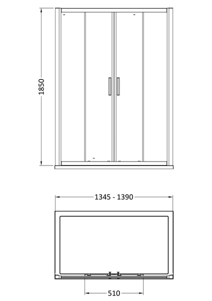 Hudson Reed Pacific 1400mm Double Sliding Door