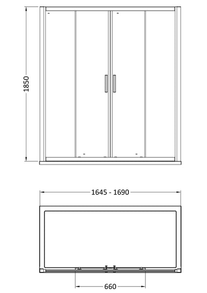 Hudson Reed Pacific 1700mm Double Sliding Door