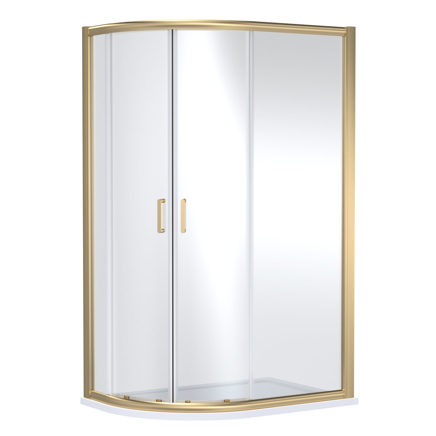 NUIE 1200mm x 800mm Offset Quadrant - Brushed Brass