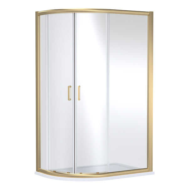 NUIE 1200mm x 800mm Offset Quadrant - Brushed Brass